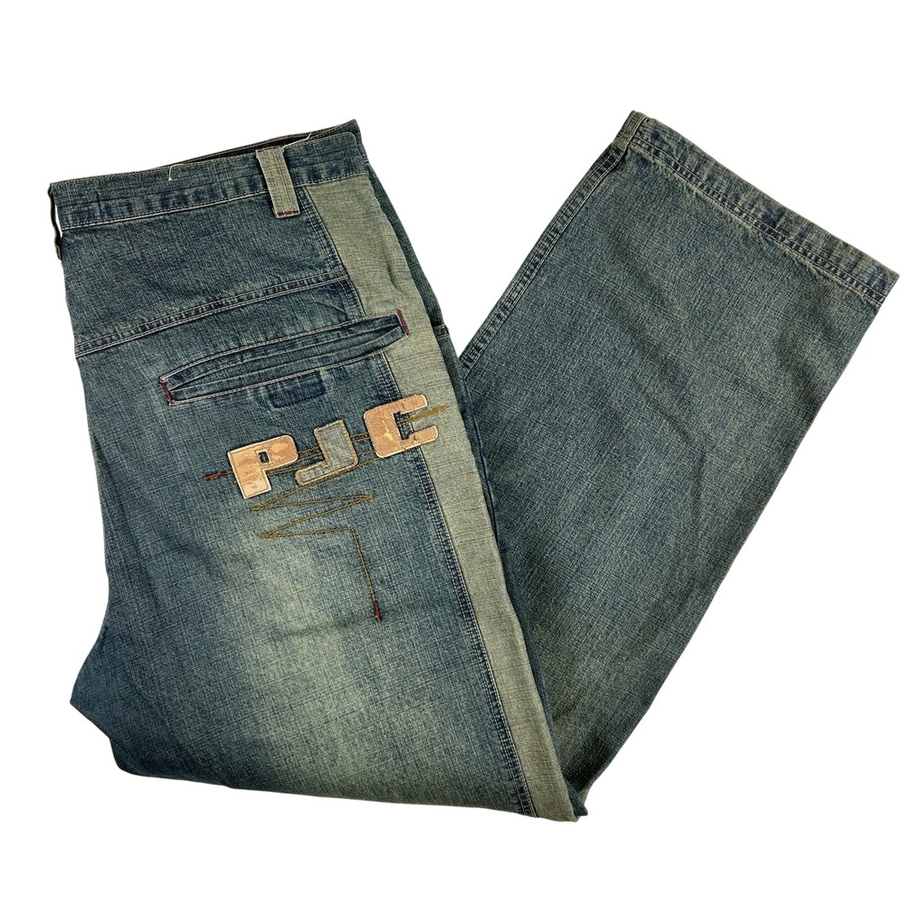 Vintage Paco Jeans Jeans Mens 38x33 Baggy Y2K Hip Hop PJC Patchwork‎ Distressed